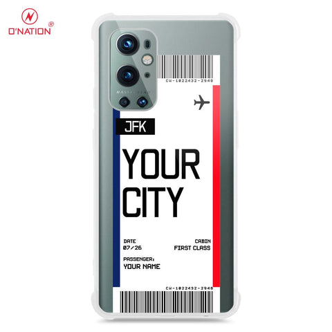 OnePlus 9 Pro Cover - Personalised Boarding Pass Ticket Series - 5 Designs - Clear Phone Case - Soft Silicon Borders