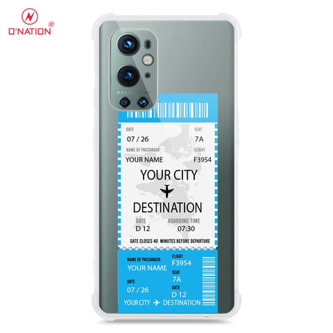 OnePlus 9 Pro Cover - Personalised Boarding Pass Ticket Series - 5 Designs - Clear Phone Case - Soft Silicon Borders