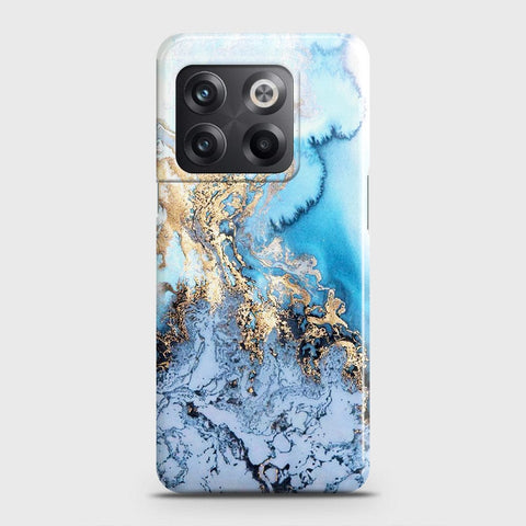 OnePlus Ace Pro Cover - Trendy Golden & Blue Ocean Marble Printed Hard Case with Life Time Colors Guarantee