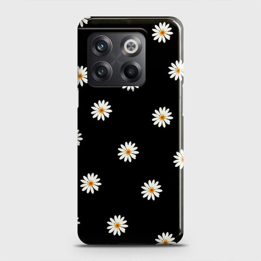 OnePlus Ace Pro Cover - White Bloom Flowers with Black Background Printed Hard Case with Life Time Colors Guarantee