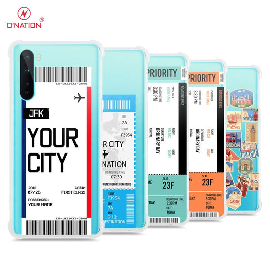 OnePlus Nord Cover - Personalised Boarding Pass Ticket Series - 5 Designs - Clear Phone Case - Soft Silicon Borders