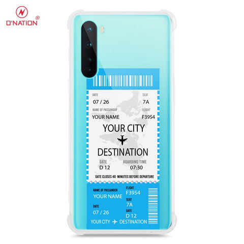 OnePlus Nord Cover - Personalised Boarding Pass Ticket Series - 5 Designs - Clear Phone Case - Soft Silicon Borders