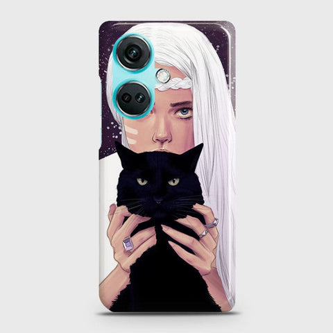 OnePlus Nord CE3 Cover - Trendy Wild Black Cat Printed Hard Case with Life Time Colors Guarantee