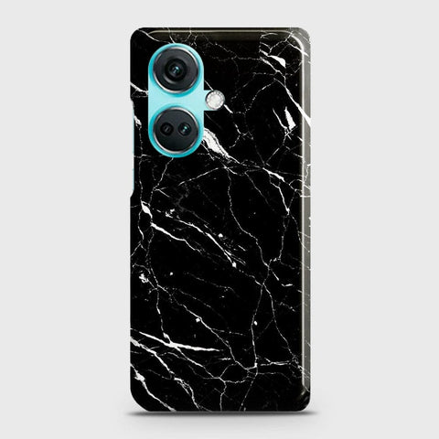 OnePlus Nord CE3 Cover - Trendy Black Marble Printed Hard Case with Life Time Colors Guarantee