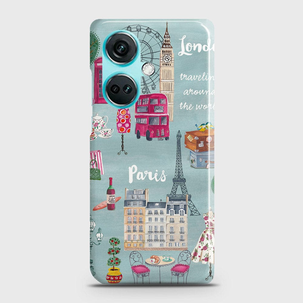 OnePlus Nord CE3 Cover - London, Paris, New York ModernPrinted Hard Case with Life Time Colors Guarantee