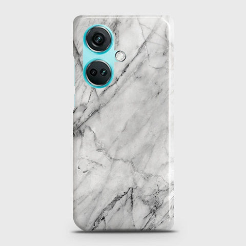 OnePlus Nord CE3 Cover - Trendy White Marble Printed Hard Case with Life Time Colors Guarantee