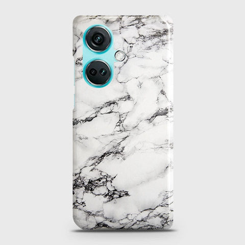 OnePlus Nord CE3 Cover - Trendy White Floor Marble Printed Hard Case with Life Time Colors Guarantee