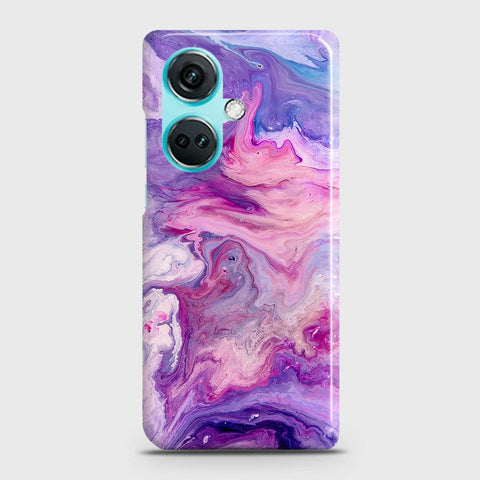 OnePlus Nord CE3 Cover - Chic Blue Liquid Marble Printed Hard Case with Life Time Colors Guarantee