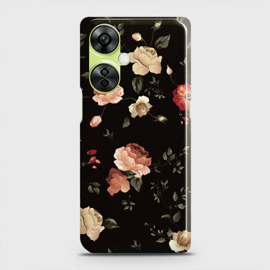 OnePlus Nord CE 3 Lite Cover - Dark Rose Vintage Flowers Printed Hard Case with Life Time Colors Guarantee