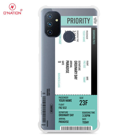 OnePlus Nord N100 Cover - Personalised Boarding Pass Ticket Series - 5 Designs - Clear Phone Case - Soft Silicon Borders