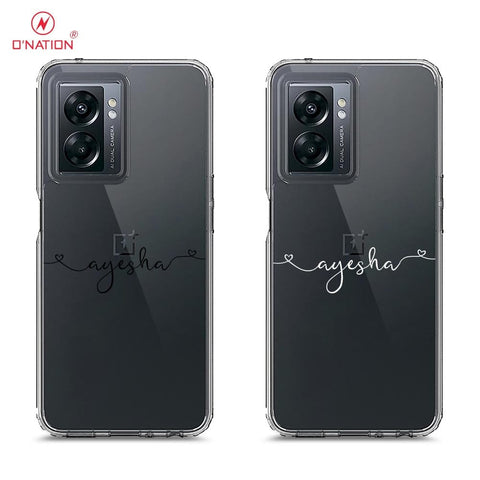 OnePlus Nord N300 Cover - Personalised Name Series - 8 Designs - Clear Phone Case - Soft Silicon Borders