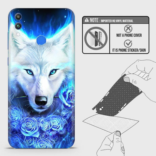 Huawei Honor 8C Back Skin - Design 2 - Vintage Galaxy Wolf Skin Wrap Back Sticker