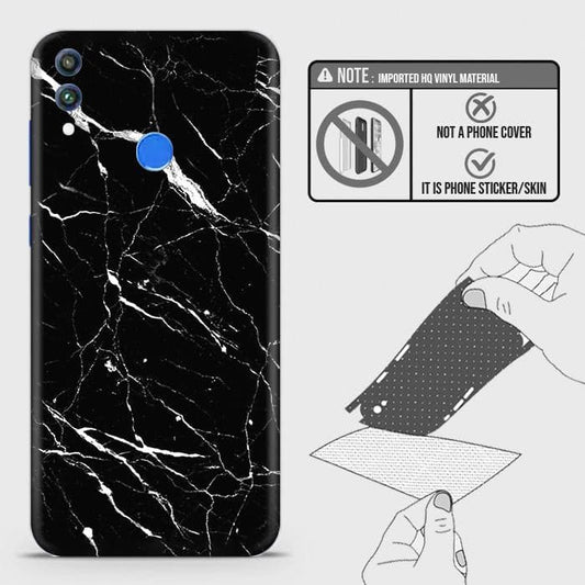 Huawei Honor 8C Back Skin - Design 6 - Trendy Black Marble Skin Wrap Back Sticker