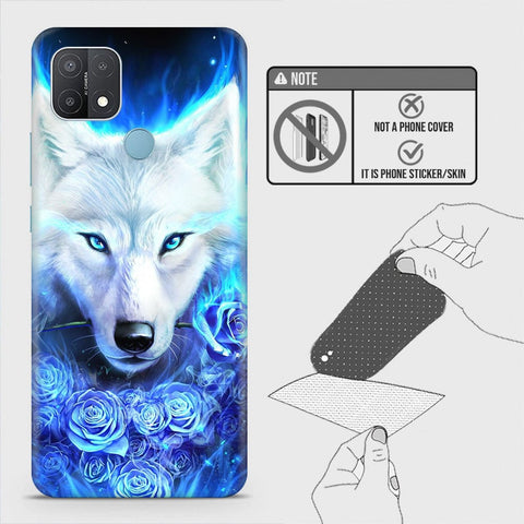 Oppo A15 Back Skin - Design 2 - Vintage Galaxy Wolf Skin Wrap Back Sticker Without Sides