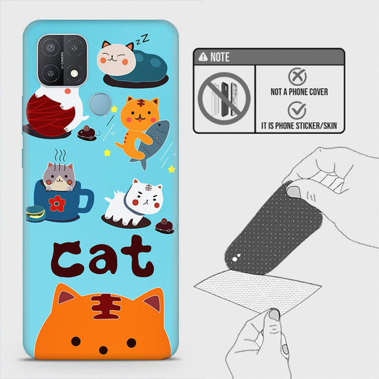 Oppo A15 Back Skin - Design 3 - Cute Lazy Cate Skin Wrap Back Sticker Without Sides
