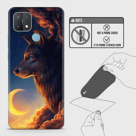 Oppo A15s Back Skin - Design 5 - Mighty Wolf Skin Wrap Back Sticker Without Sides