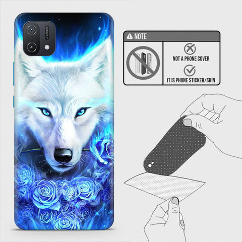 Oppo A16K Back Skin - Design 2 - Vintage Galaxy Wolf Skin Wrap Back Sticker Without Sides