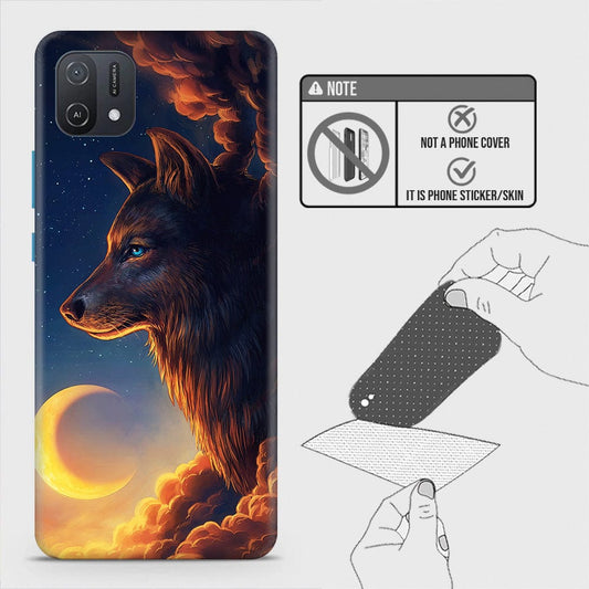 Oppo A16K Back Skin - Design 5 - Mighty Wolf Skin Wrap Back Sticker Without Sides