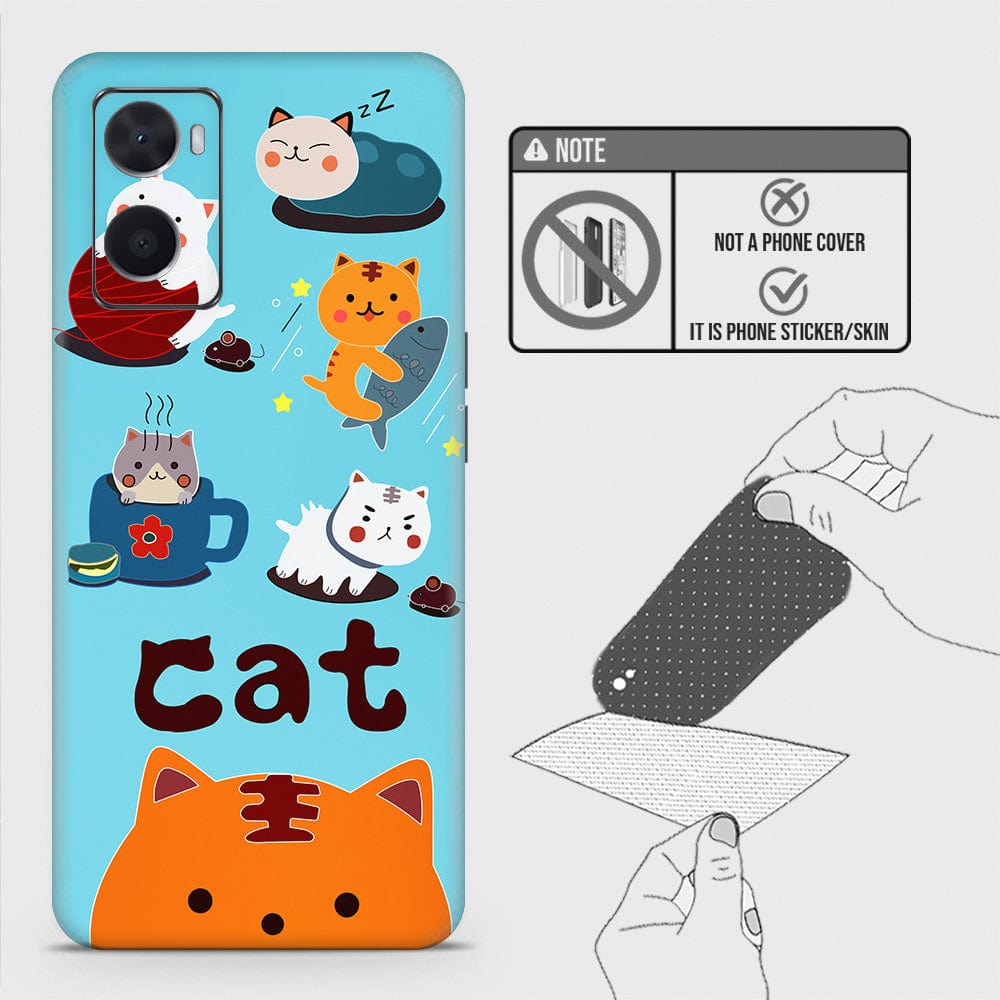 Oppo A36 Back Skin - Design 3 - Cute Lazy Cate Skin Wrap Back Sticker Without Sides