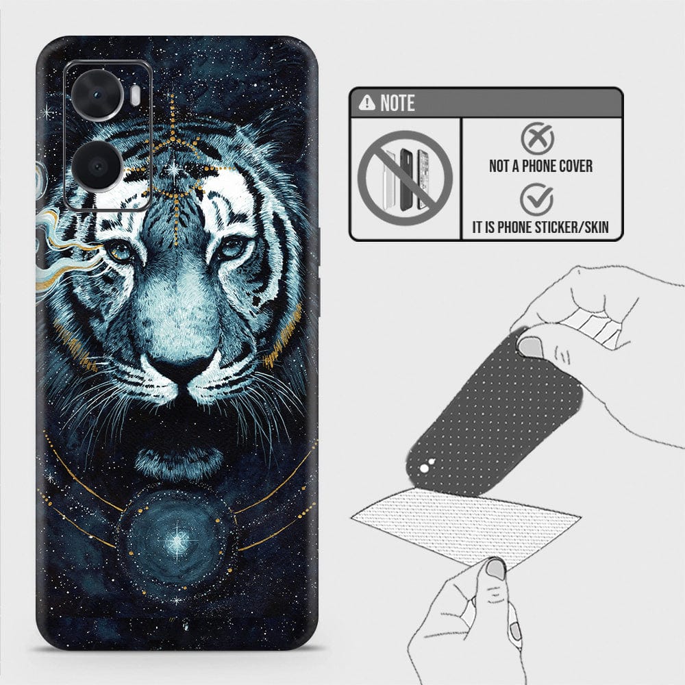 Oppo A36 Back Skin - Design 4 - Vintage Galaxy Tiger Skin Wrap Back Sticker Without Sides