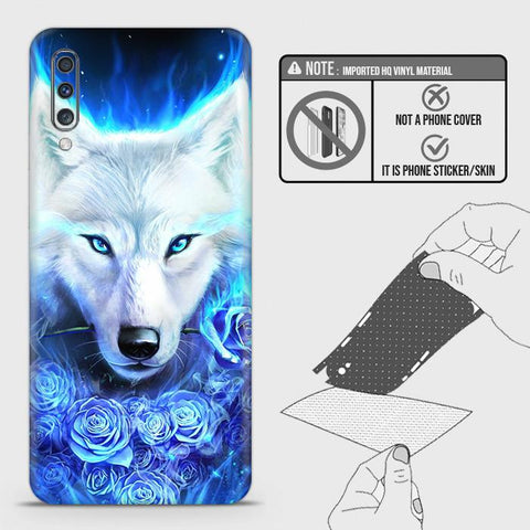 Samsung Galaxy A70 Back Skin - Design 2 - Vintage Galaxy Wolf Skin Wrap Back Sticker