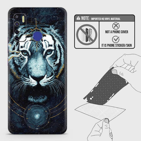 Infinix Hot 9 Pro Only Back Skin - Design 4 - Vintage Galaxy Tiger Skin Wrap Back Sticker