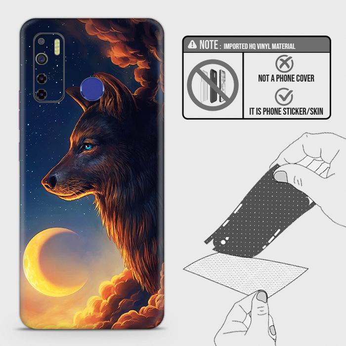 Infinix Hot 9 Pro Only Back Skin - Design 5 - Mighty Wolf Skin Wrap Back Sticker