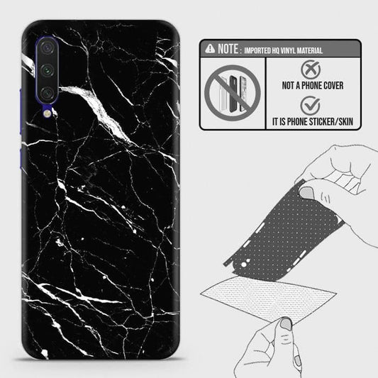Xiaomi Mi CC9 Back Skin - Design 6 - Trendy Black Marble Skin Wrap Back Sticker