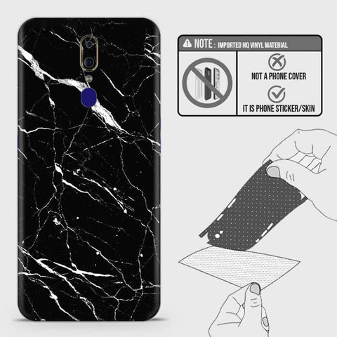 Oppo F11 Back Skin - Design 6 - Trendy Black Marble Skin Wrap Back Sticker