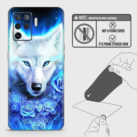 Oppo F19 Pro Back Skin - Design 2 - Vintage Galaxy Wolf Skin Wrap Back Sticker Without Sides