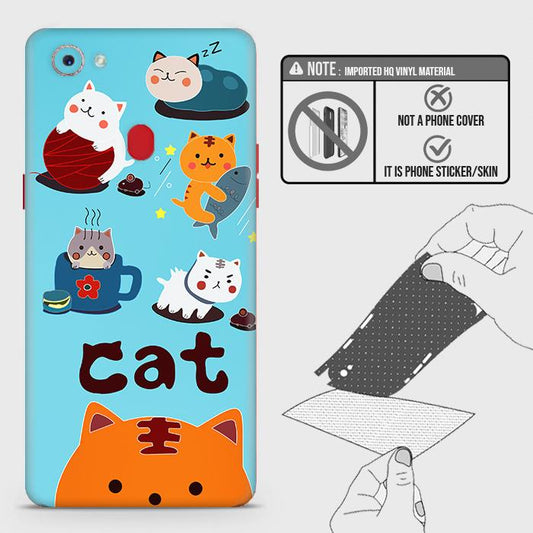 Oppo F7 Youth / Realme 1 Back Skin - Design 3 - Cute Lazy Cate Skin Wrap Back Sticker