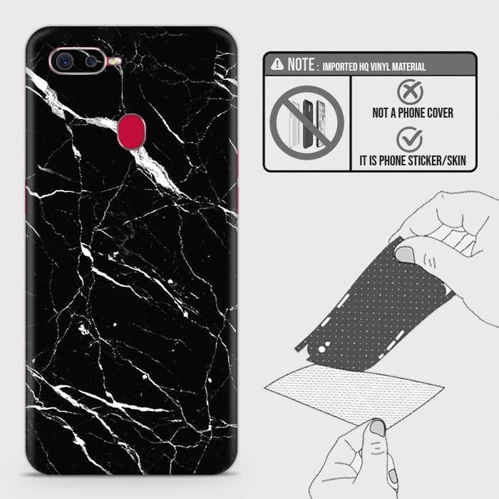 Oppo F9 / F9 Pro Back Skin - Design 6 - Trendy Black Marble Skin Wrap Back Sticker