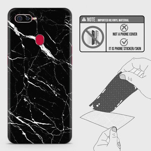 Oppo F9 / F9 Pro Back Skin - Design 6 - Trendy Black Marble Skin Wrap Back Sticker