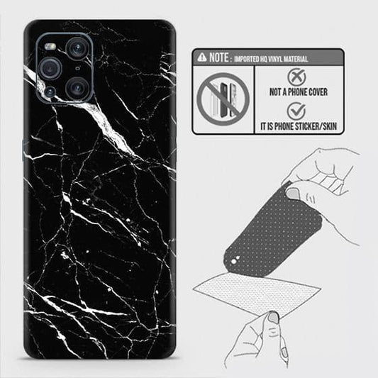 Oppo Find X3 Back Skin - Design 6 - Trendy Black Marble Skin Wrap Back Sticker Without Sides
