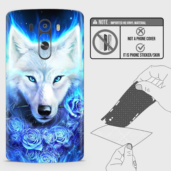 LG G3 Back Skin - Design 2 - Vintage Galaxy Wolf Skin Wrap Back Sticker