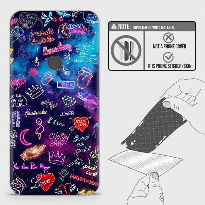 Google Pixel 4a 4G Back Skin - Design 1 - Neon Galaxy Skin Wrap Back Sticker