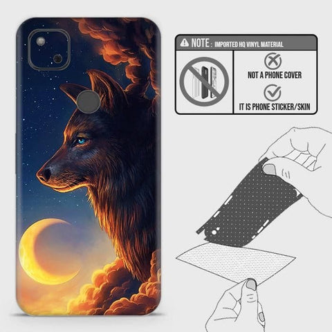 Google Pixel 4a 4G Back Skin - Design 5 - Mighty Wolf Skin Wrap Back Sticker