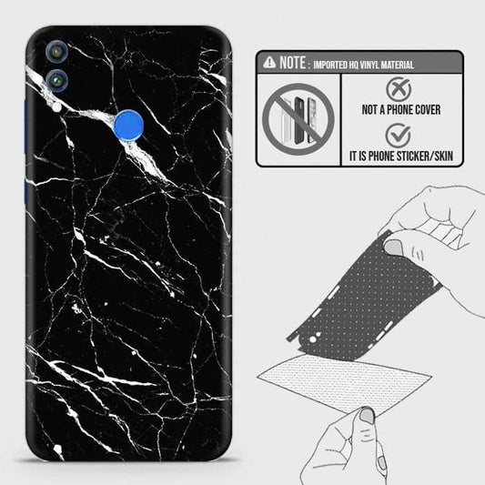 Huawei Honor 10 Lite Back Skin - Design 6 - Trendy Black Marble Skin Wrap Back Sticker