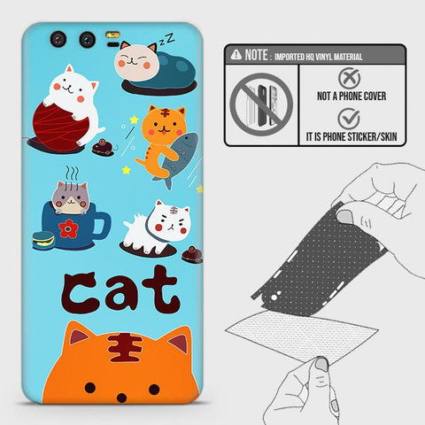 HUAWEI HONOR 9 Back Skin - Design 3 - Cute Lazy Cate Skin Wrap Back Sticker