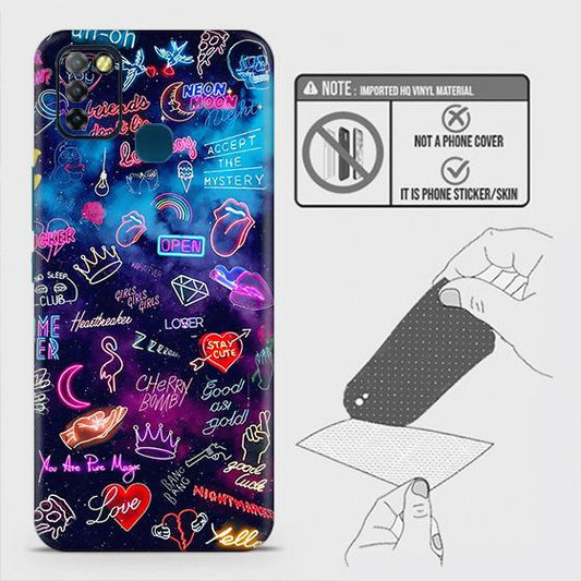 Infinix Hot 10 Lite Back Skin - Design 1 - Neon Galaxy Skin Wrap Back Sticker Without Sides
