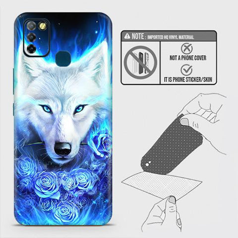 Infinix Hot 10 Lite Back Skin - Design 2 - Vintage Galaxy Wolf Skin Wrap Back Sticker Without Sides