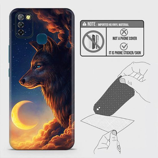 Infinix Hot 10 Lite Back Skin - Design 5 - Mighty Wolf Skin Wrap Back Sticker Without Sides