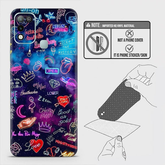 Infinix Hot 10 Play Back Skin - Design 1 - Neon Galaxy Skin Wrap Back Sticker Without Sides