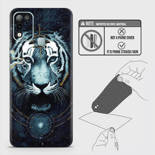 Infinix Hot 10 Play Back Skin - Design 4 - Vintage Galaxy Tiger Skin Wrap Back Sticker Without Sides