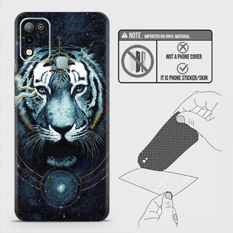 Infinix Hot 10 Play Back Skin - Design 4 - Vintage Galaxy Tiger Skin Wrap Back Sticker Without Sides