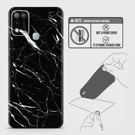 Infinix Hot 10 Play Back Skin - Design 6 - Trendy Black Marble Skin Wrap Back Sticker Without Sides