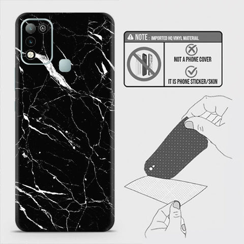 Infinix Hot 10 Play Back Skin - Design 6 - Trendy Black Marble Skin Wrap Back Sticker Without Sides