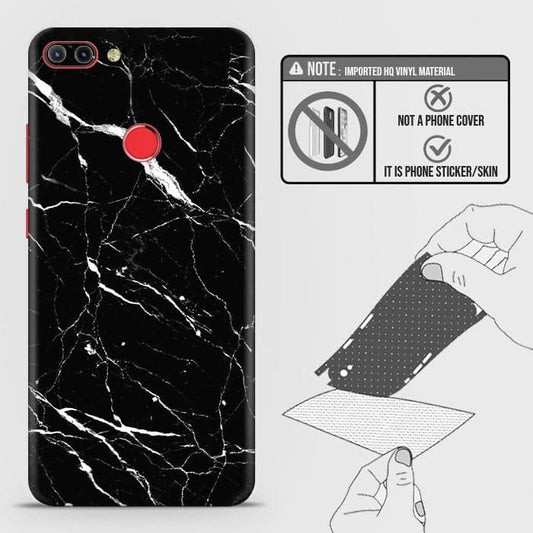 Infinix Hot 6 Pro Back Skin - Design 6 - Trendy Black Marble Skin Wrap Back Sticker