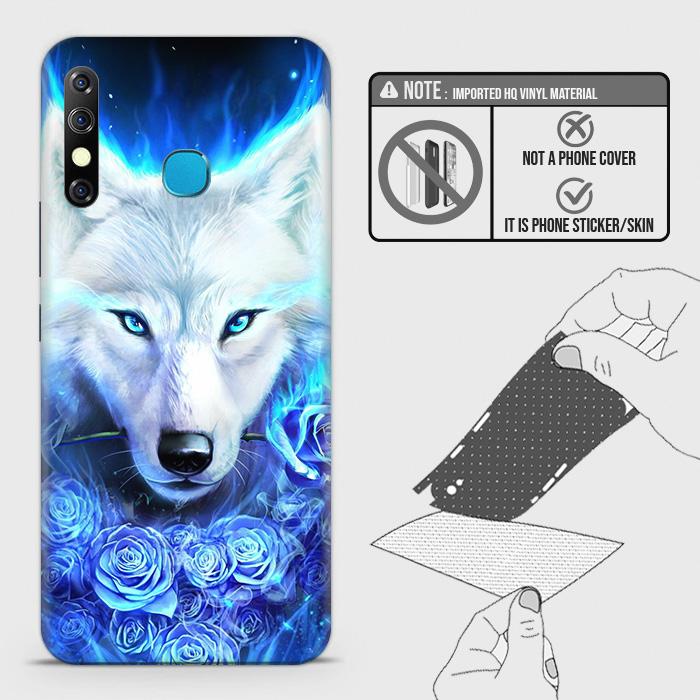 Infinix Hot 8 Back Skin - Design 2 - Vintage Galaxy Wolf Skin Wrap Back Sticker