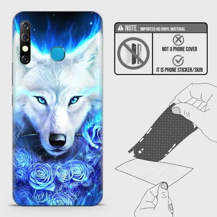 Tecno Spark 4 Back Skin - Design 2 - Vintage Galaxy Wolf Skin Wrap Back Sticker